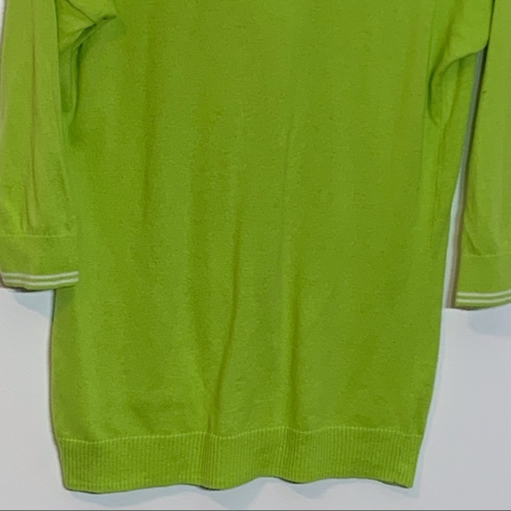 EUC Hollister bright green cardigan sweater Preppy Classic Collegiate Jr Large - Picture 9 of 9